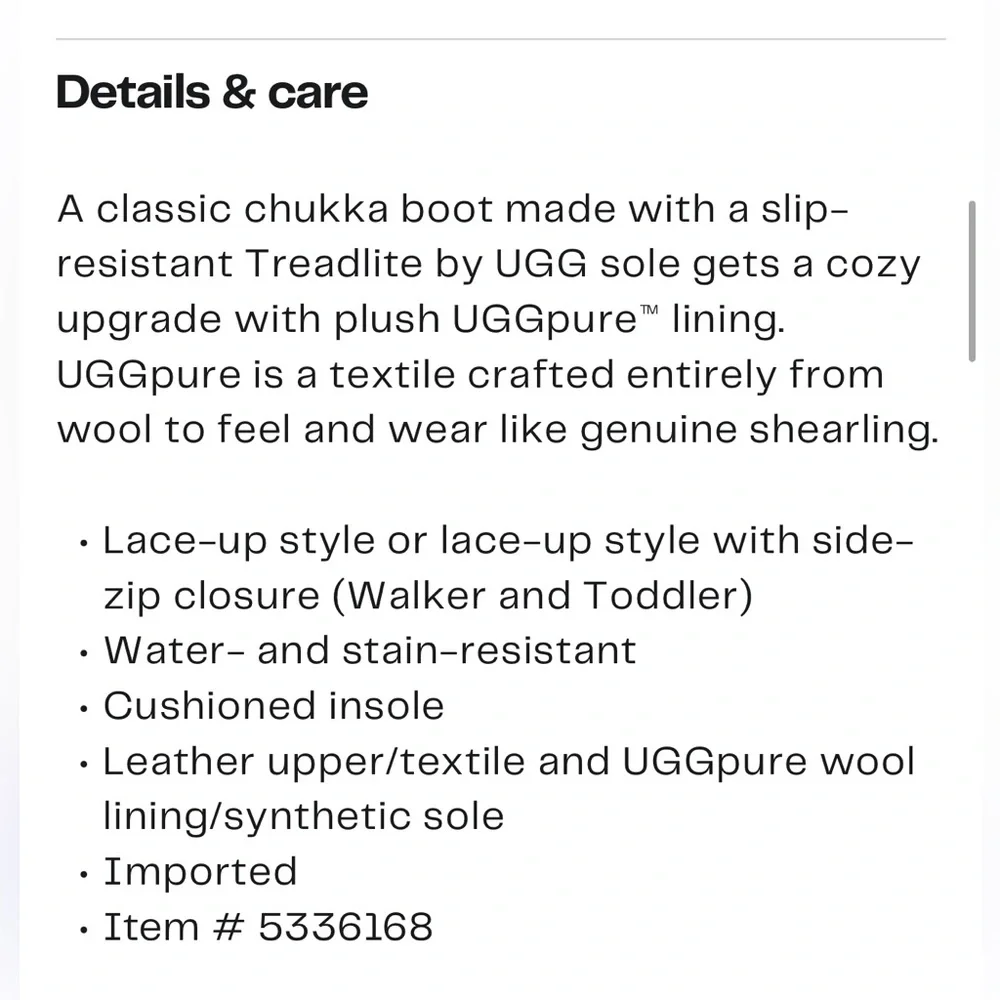 UGG® Kids' Neumel II Water Resistant Chukka Boot